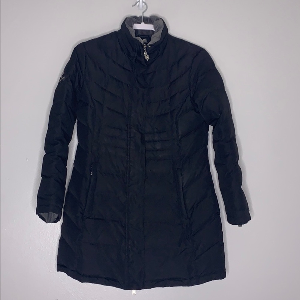 Avenue Plus Petite Black Elongated Puffer Jacket Fleece Medium